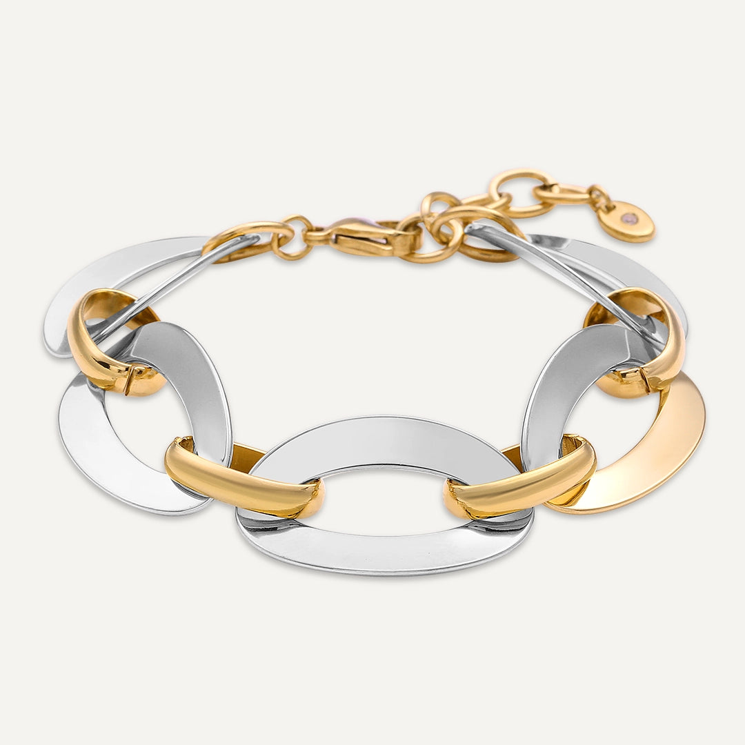 Vibes | Bold Loop Luxe Bracelet | 18K Gold & White Gold-Plated