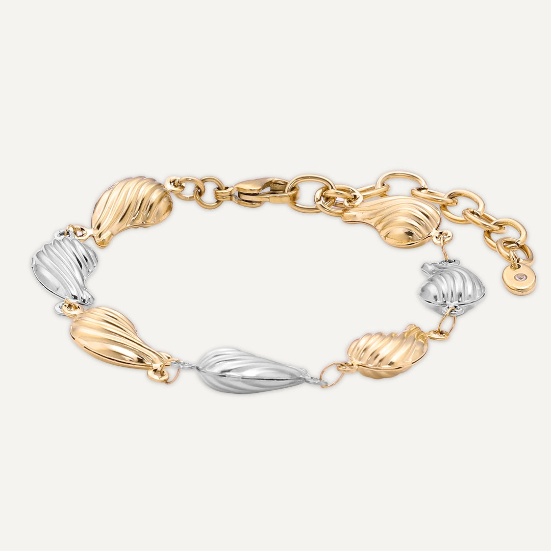 Vibes | Ripple Charm Bracelet | 18K Gold & White Gold-Plated