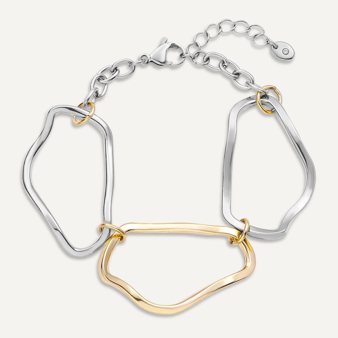 Vibes | Freeform Link Bracelet | 18K Gold & White Gold-Plated