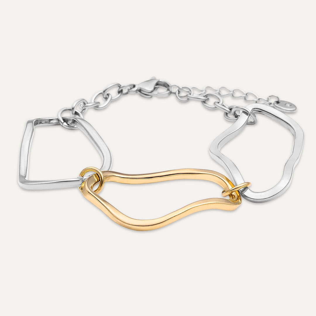Vibes | Freeform Link Bracelet | 18K Gold & White Gold-Plated