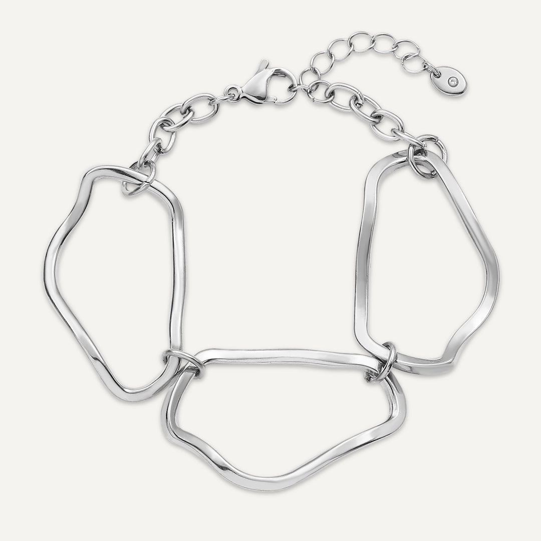 Vibes | Freeform Link Bracelet | White Gold-Plated