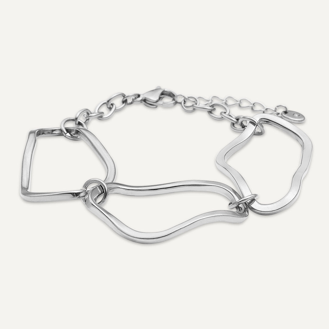 Vibes | Freeform Link Bracelet | White Gold-Plated