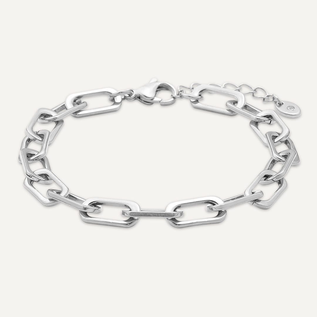 Vibes | Paperclip Edge Bracelet | White Gold-Plated