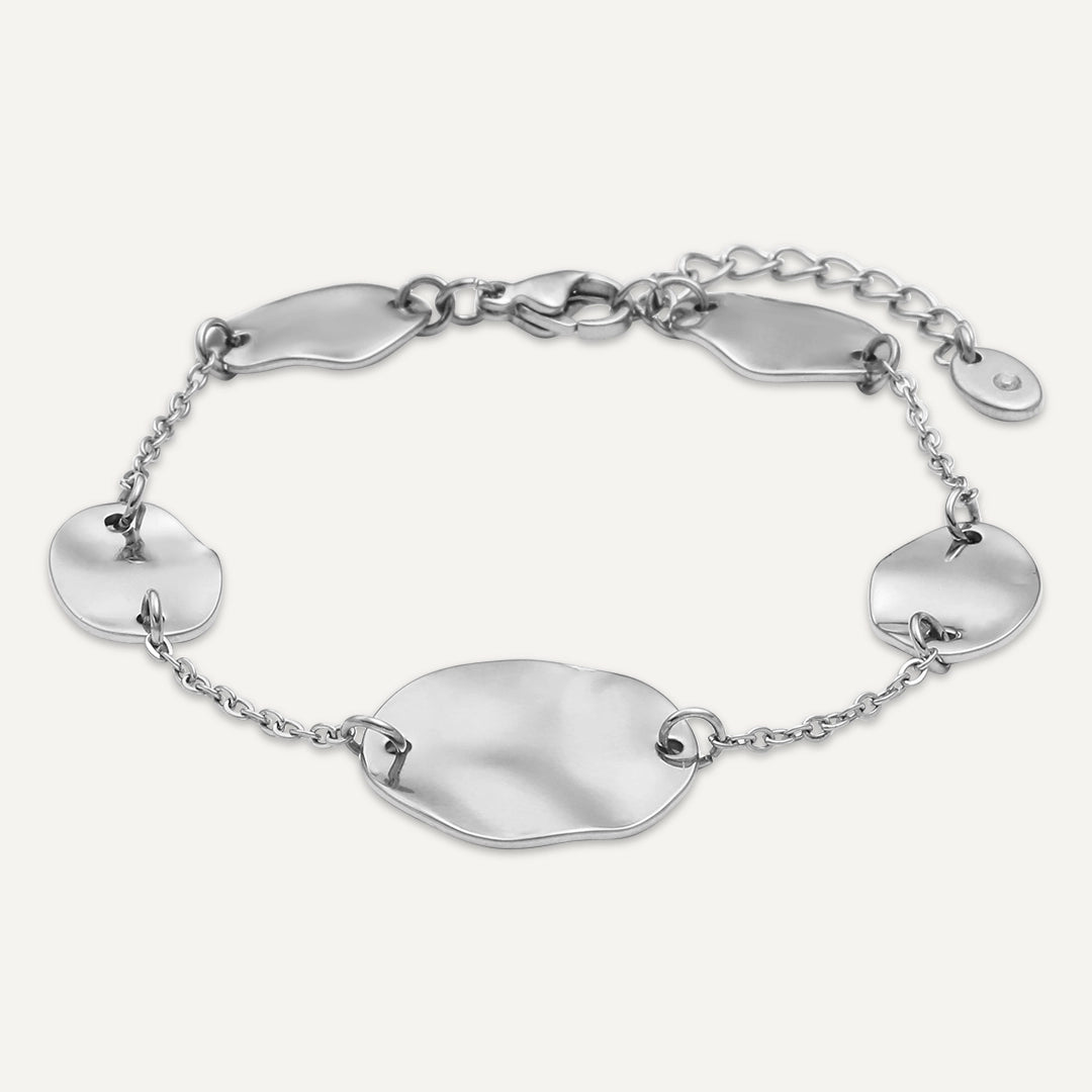Vibes | Ripple Disc Bracelet | White Gold-Plated