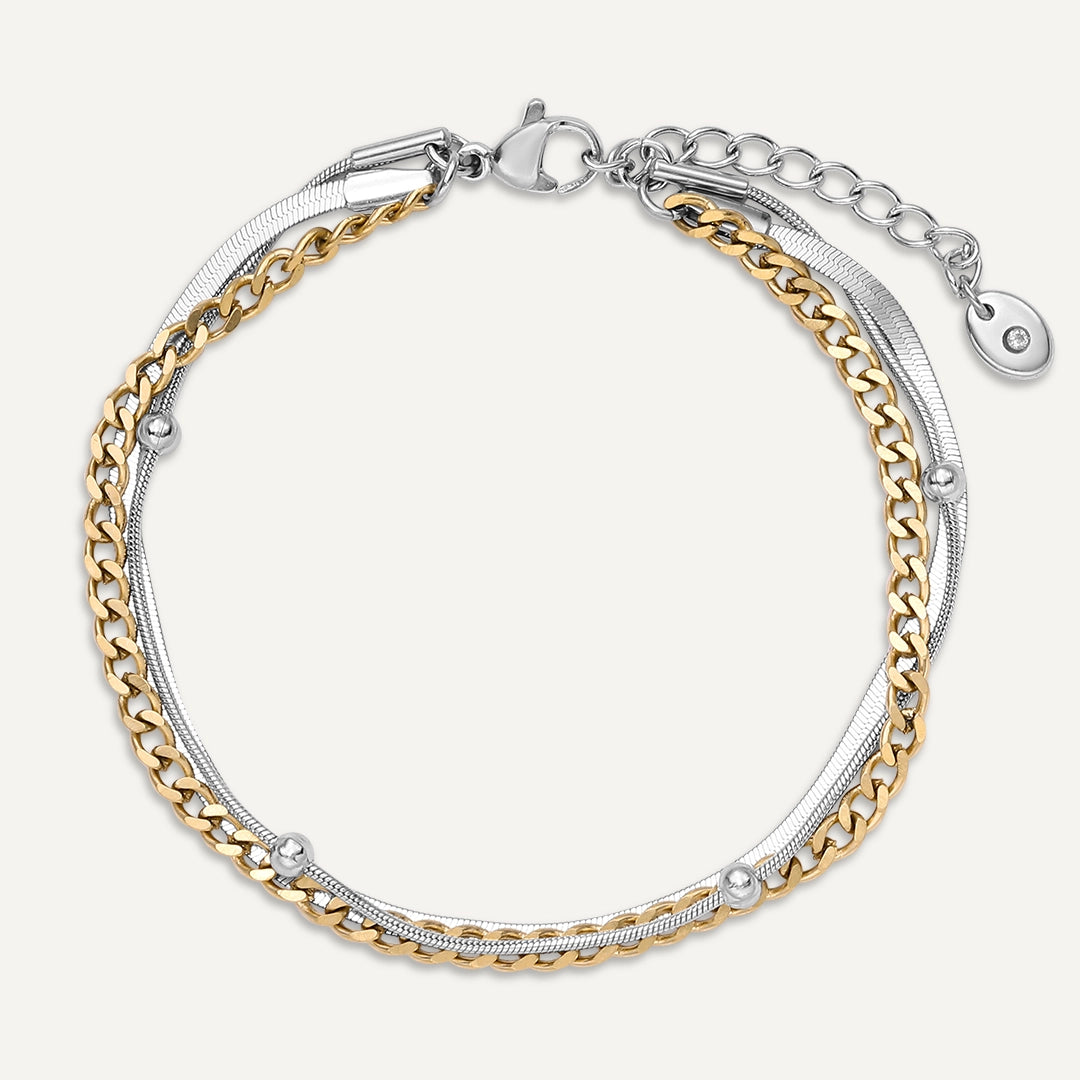 Vibes | Layer Luxe Bracelet | 18K Gold & White Gold-Plated