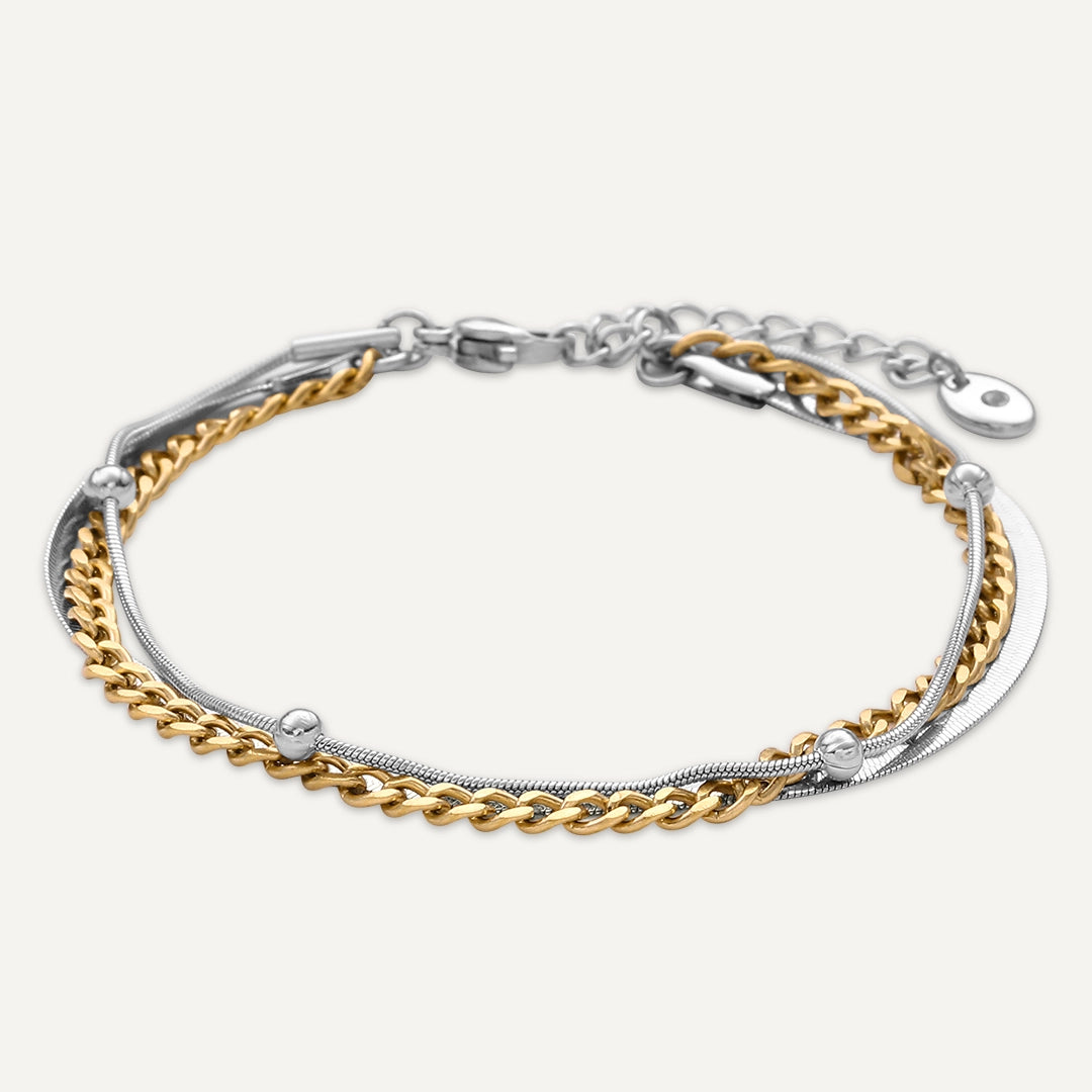 Vibes | Layer Luxe Bracelet | 18K Gold & White Gold-Plated