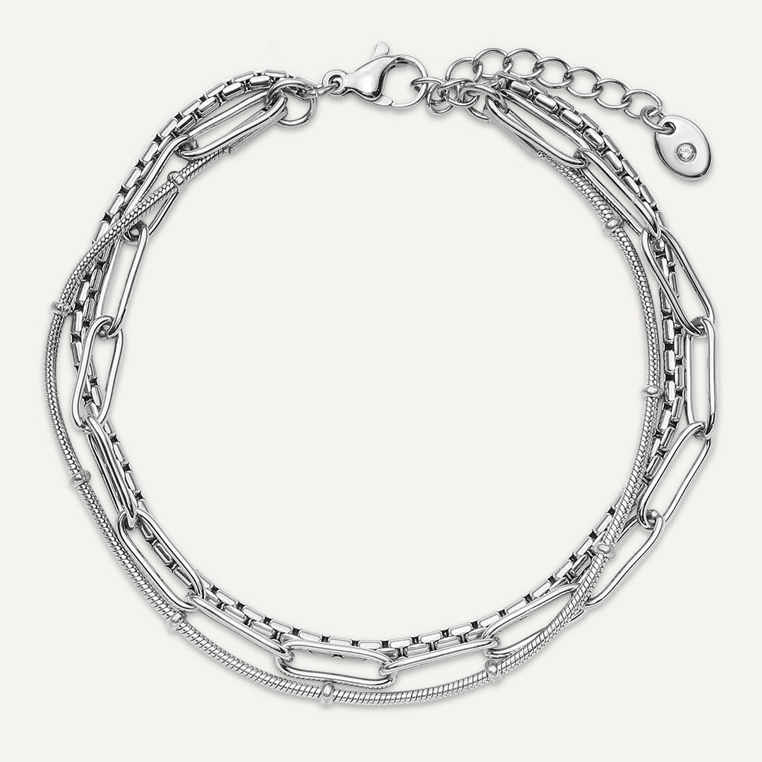 Vibes | Stacked Rhythm Bracelet | White Gold-Plated
