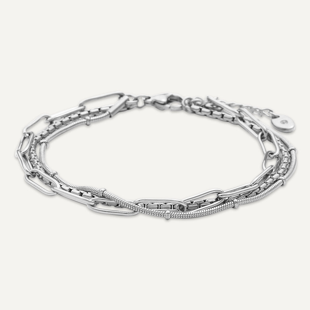 Vibes | Stacked Rhythm Bracelet | White Gold-Plated