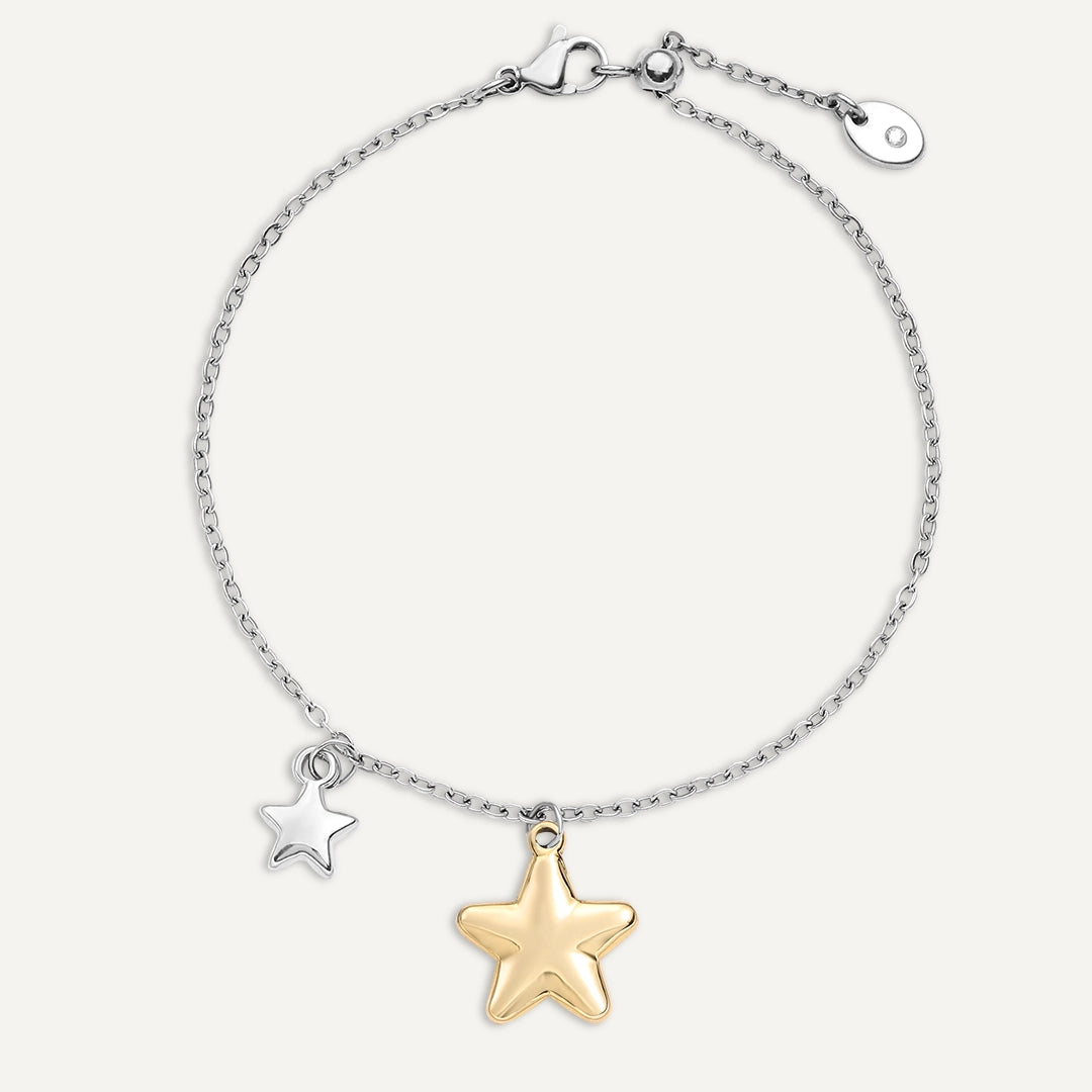 Vibes | Cosmic Crush Star Bracelet | 18K Gold & White Gold-Plated