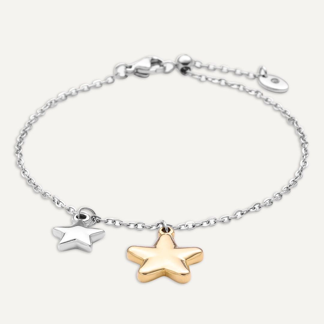 Vibes | Cosmic Crush Star Bracelet | 18K Gold & White Gold-Plated