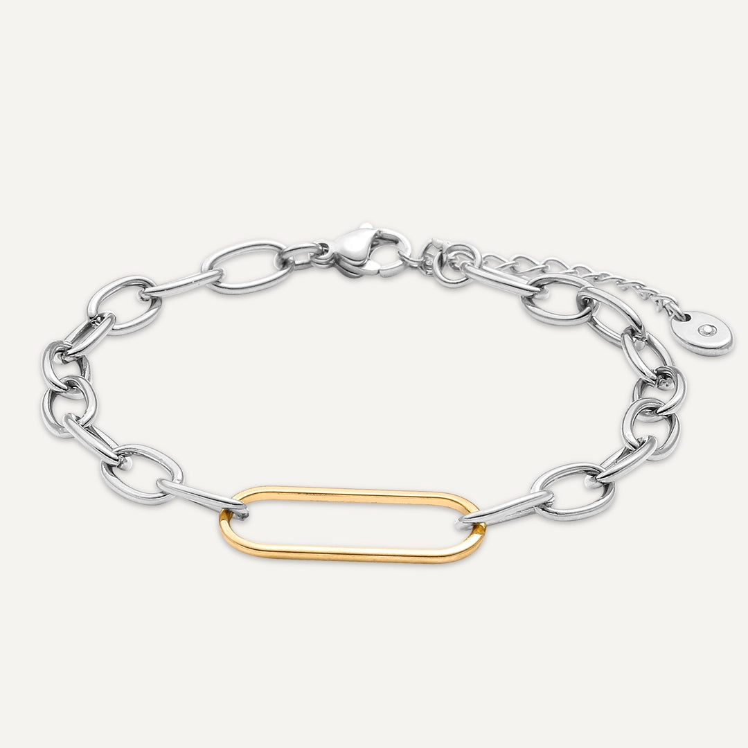 Vibes | Bold Link Beat Bracelet | 18K Gold & White Gold-Plated