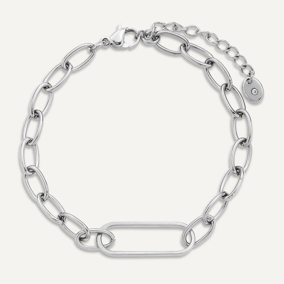Vibes | Bold Link Beat Bracelet | White Gold-Plated