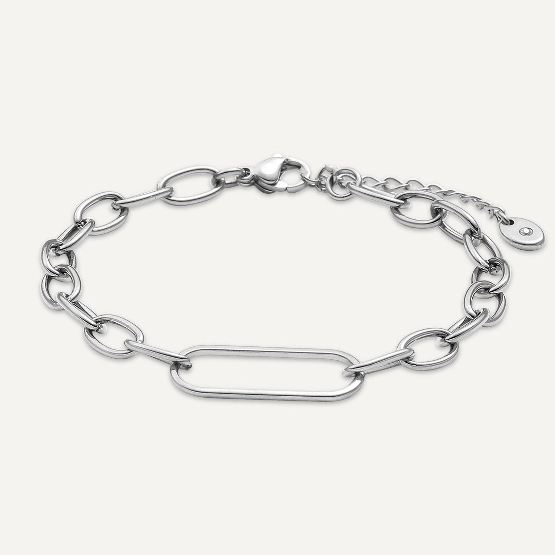 Vibes | Bold Link Beat Bracelet | White Gold-Plated