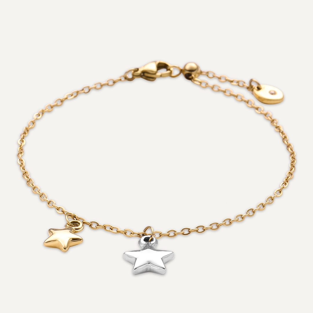 Vibes | Starry Mood Bracelet | 18K Gold & White Gold-Plated