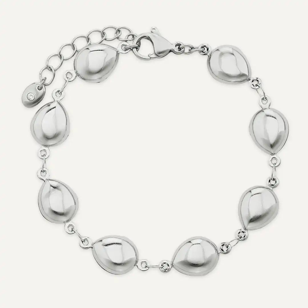 Vibes | Teardrop Link Bracelet | White Gold-Plated