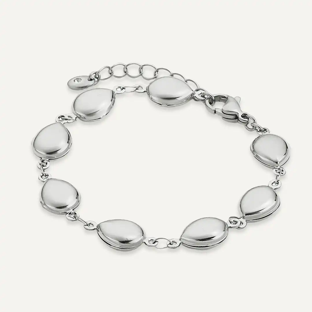 Vibes | Teardrop Link Bracelet | White Gold-Plated