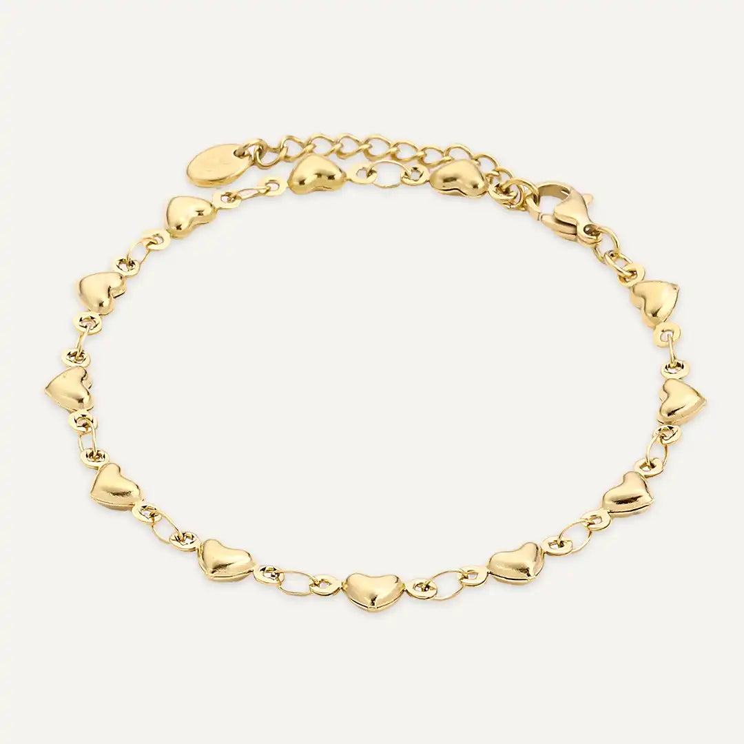 Vibes | Heart Link Bracelet | 18K Gold-Plated