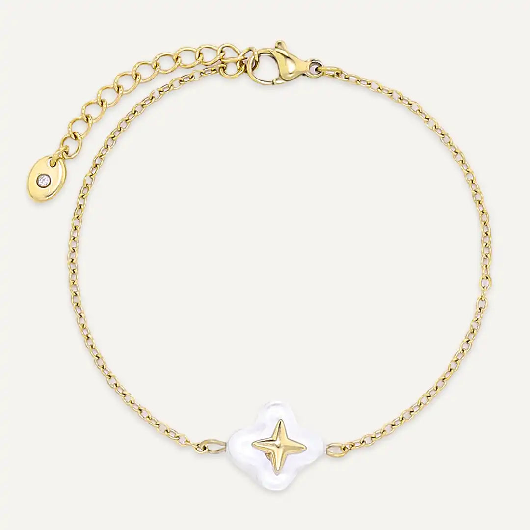 Vibes | Pearl Star Charm Bracelet | 18K Gold-Plated