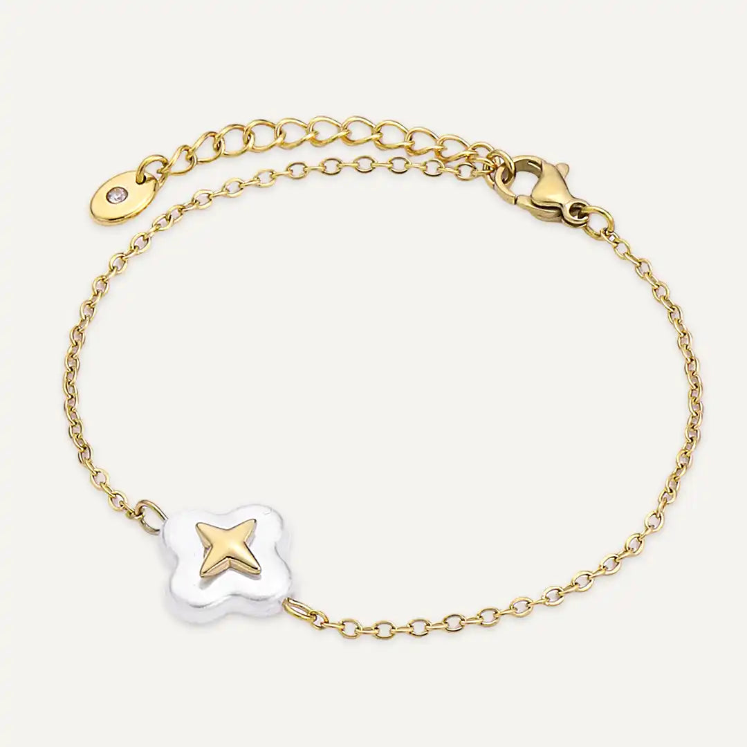 Vibes | Pearl Star Charm Bracelet | 18K Gold-Plated