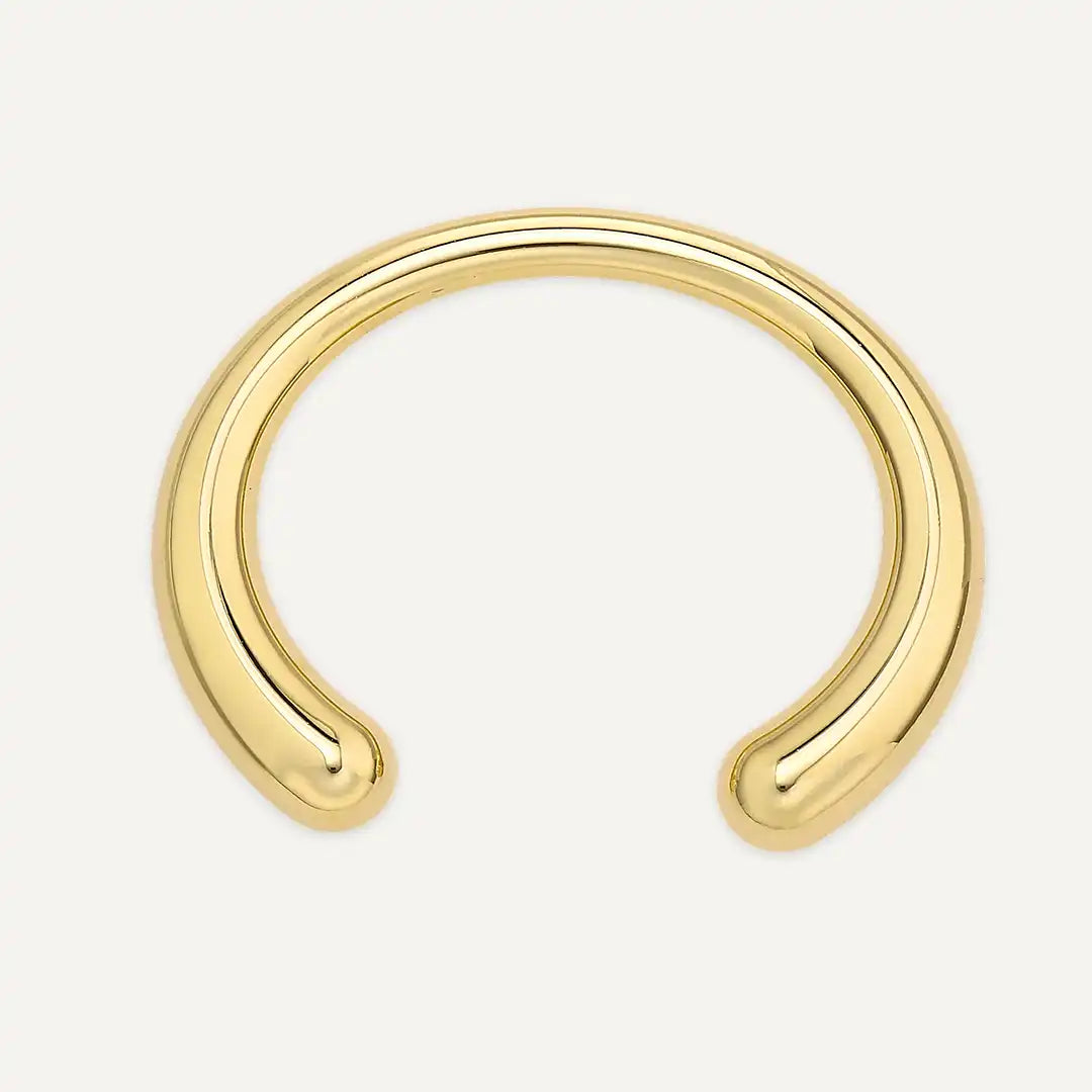 Vibes | Smooth Open Cuff Bracelet | 18K Gold-Plated