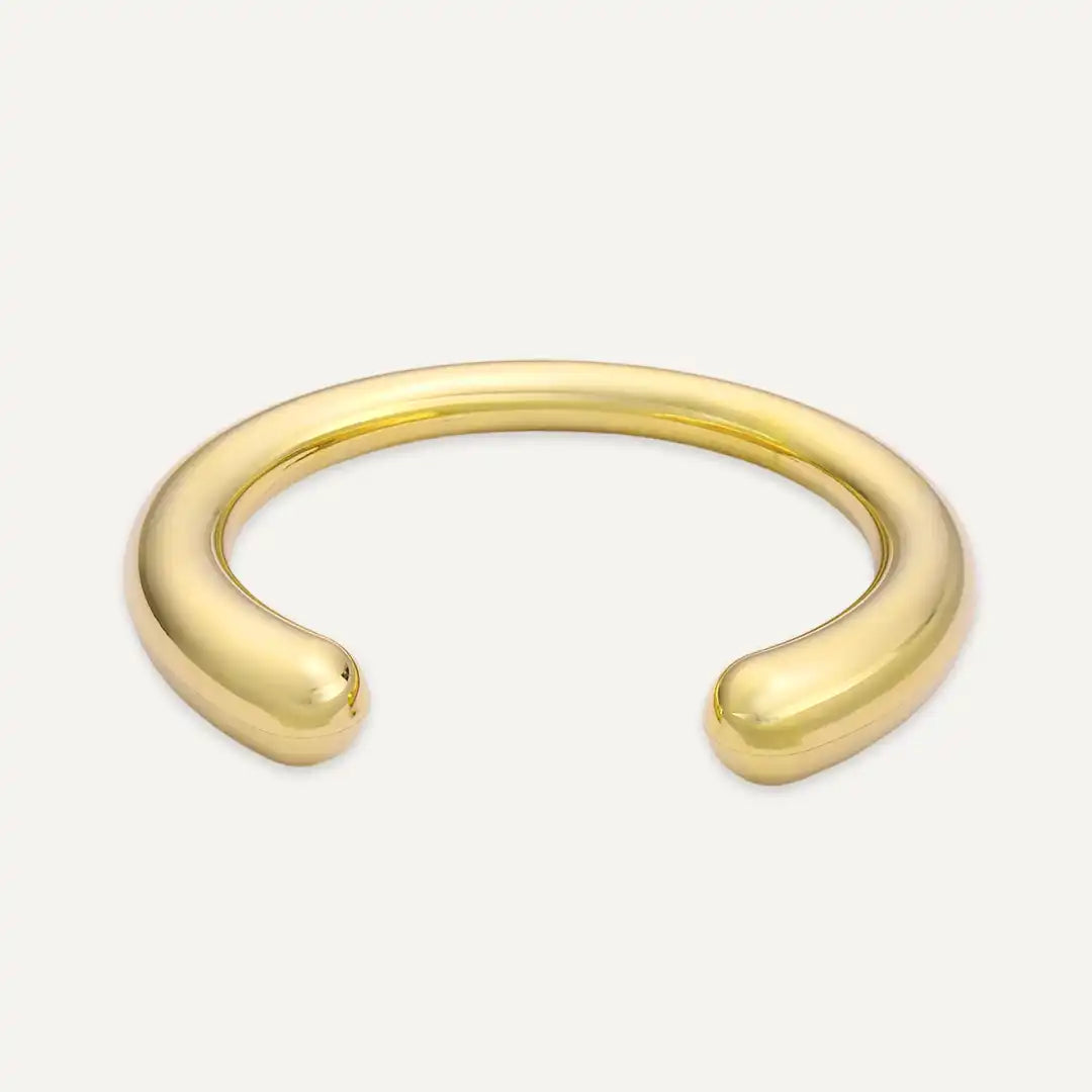 Vibes | Smooth Open Cuff Bracelet | 18K Gold-Plated