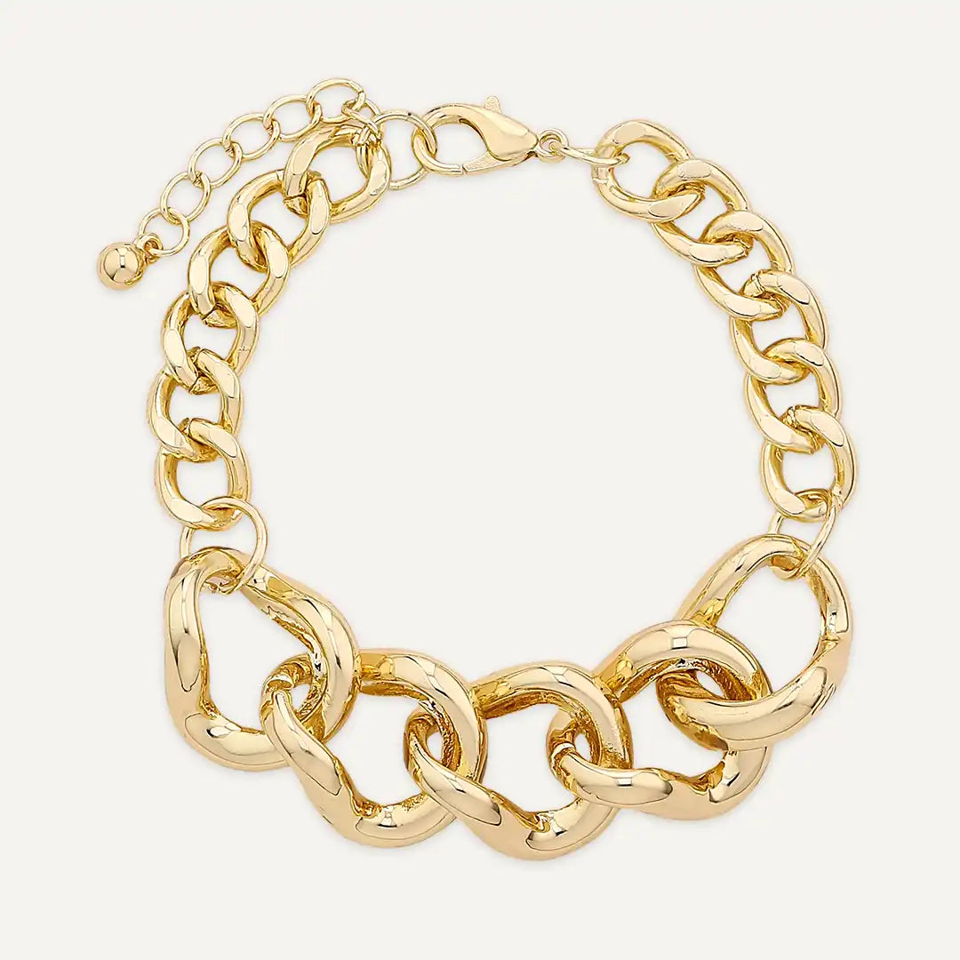 Chunky Curb Links Bracelet In Gold-Tone
