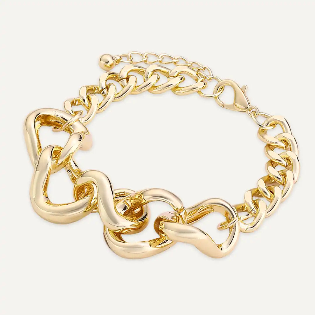 Chunky Curb Links Bracelet In Gold-Tone