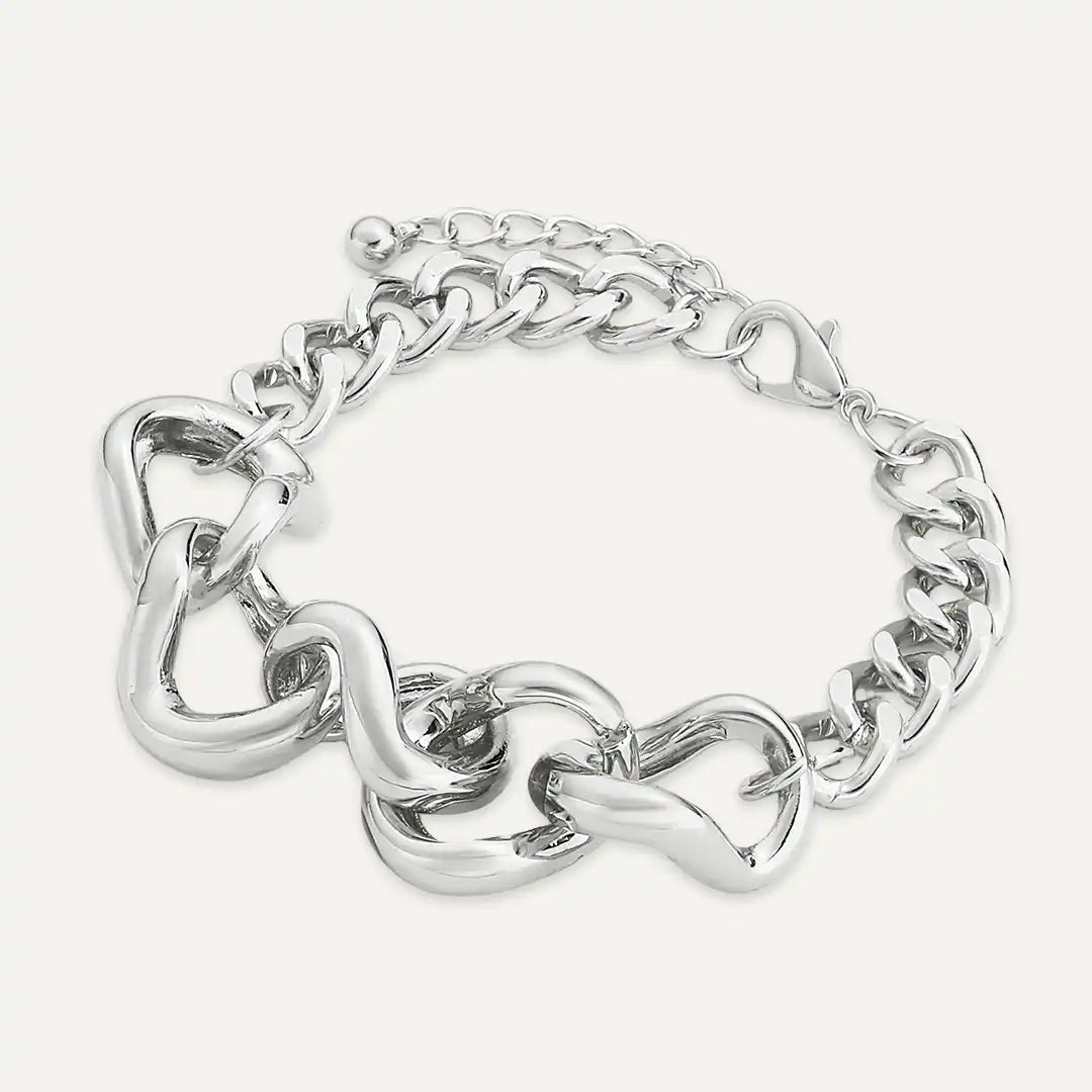 Chunky Curb Links Bracelet In Silver-Tone