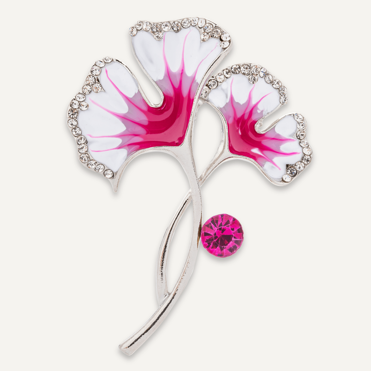 Crystal Pink Flower Pin Brooch - D&X Retail