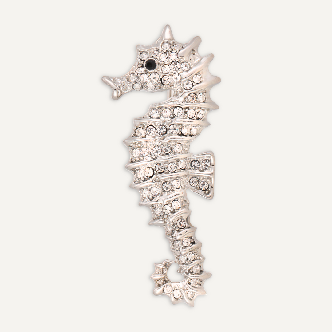 Seahorse Crystal Brooch