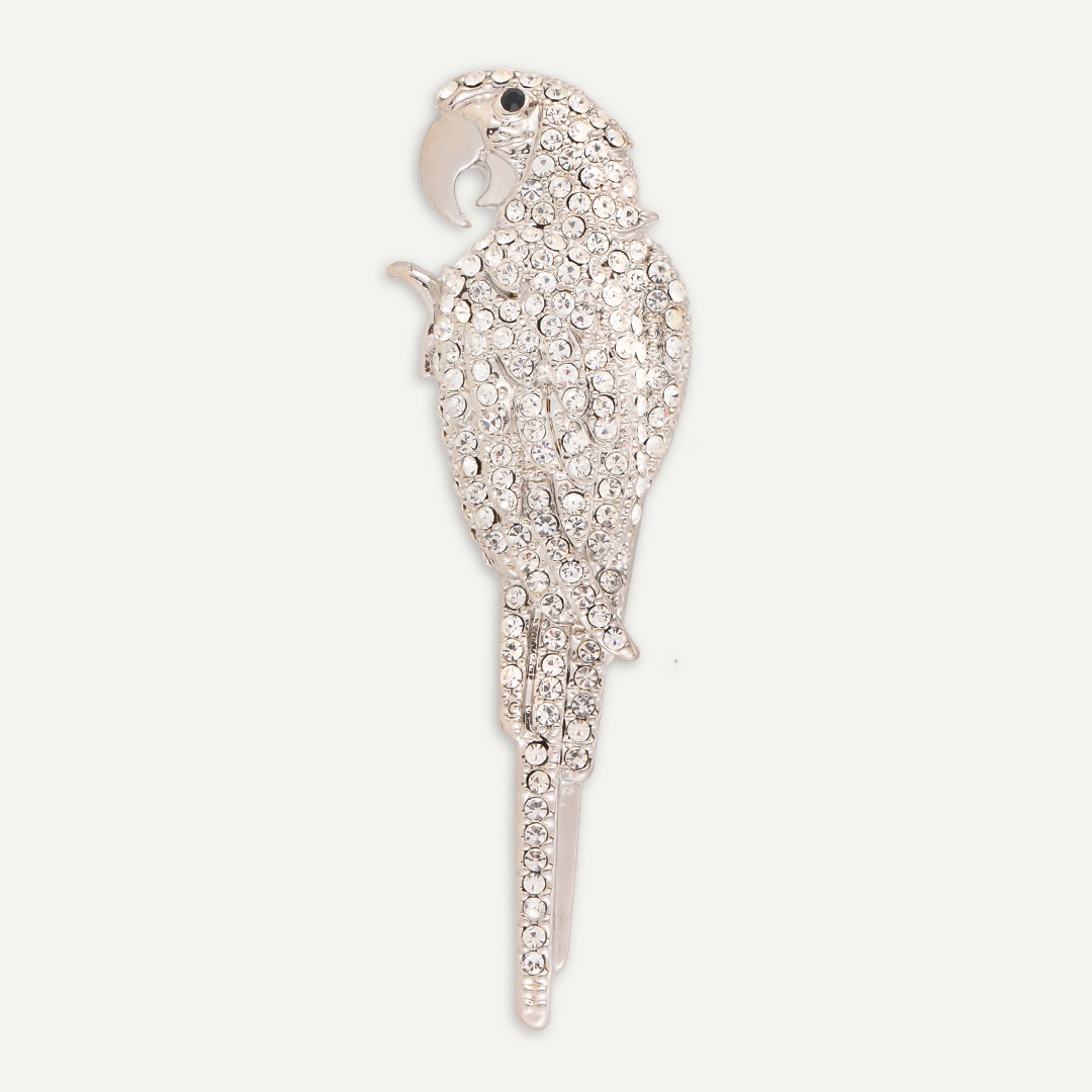 Parrot Macaw Crystal Brooch