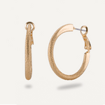 Alesha Gold Contemporary Threaded Hoop Earrings - D&X Retail