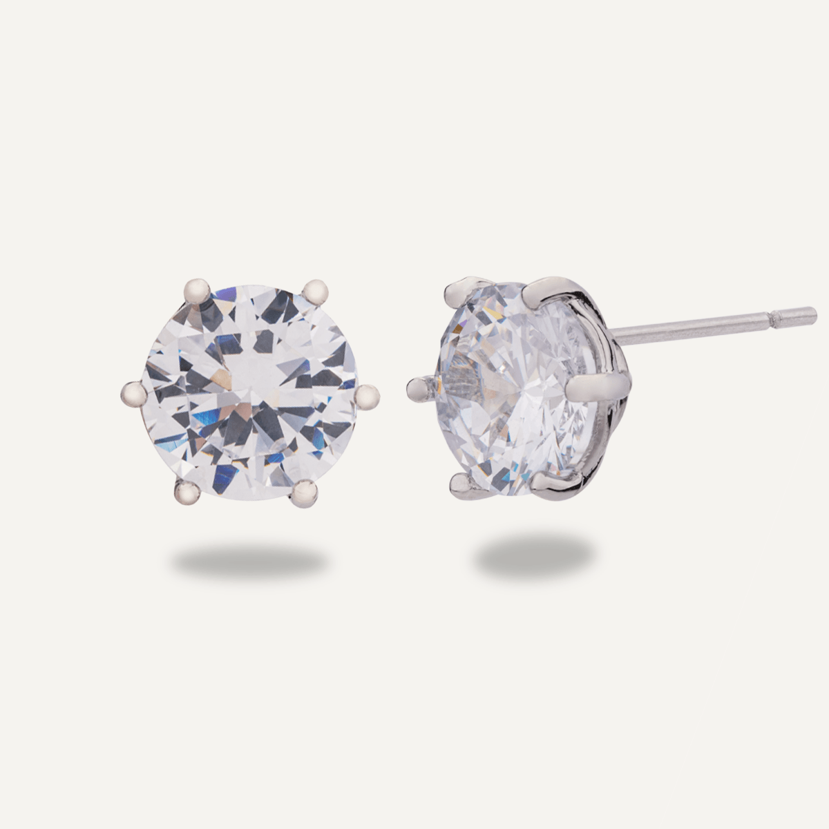 Kylie Cubic Zirconia Stud Earrings in Silver - D&X Retail