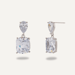 Kylie Cubic Zirconia Post Earrings in Silver - D&X Retail