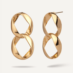 Zaha Abstract Twisted Circles Drop Earrings in Gold - D&X Retail