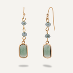 Green Crystal Drop Earrings in Gold - D&X Retail