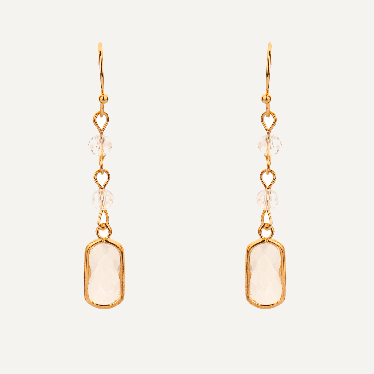 Gold Crystal Drop Earrings - D&X Retail