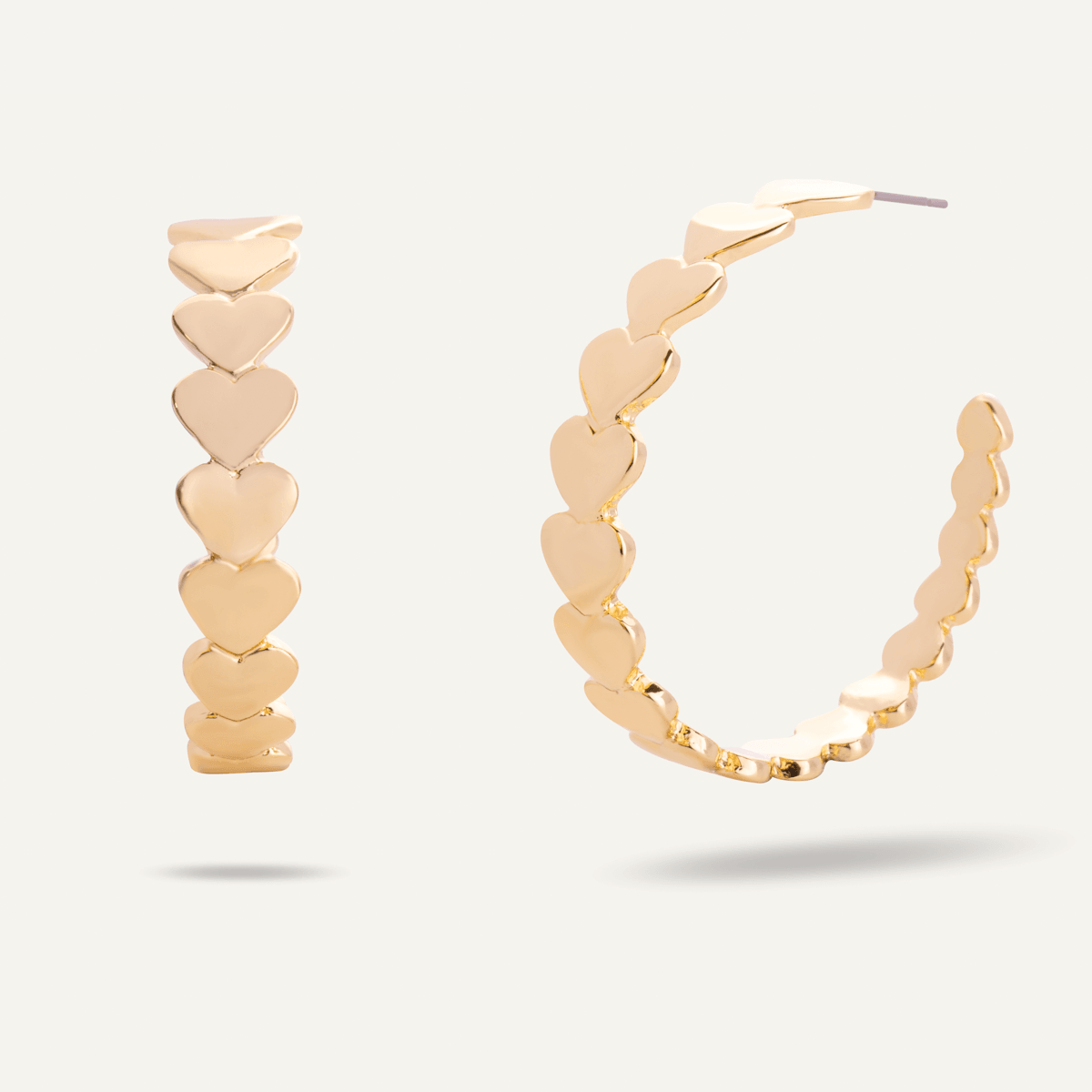 Eternal Hearts Hoop Earrings in Gold - D&X Retail