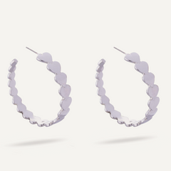 Eternal Hearts Hoop Earrings in Silver - D&X Retail