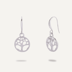 Emily Tree of Life Drop Earrings In Silver-Tone - D&X Retail