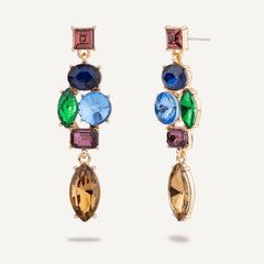 Iris Crystal Post Earrings In Gold-Tone - D&X Retail