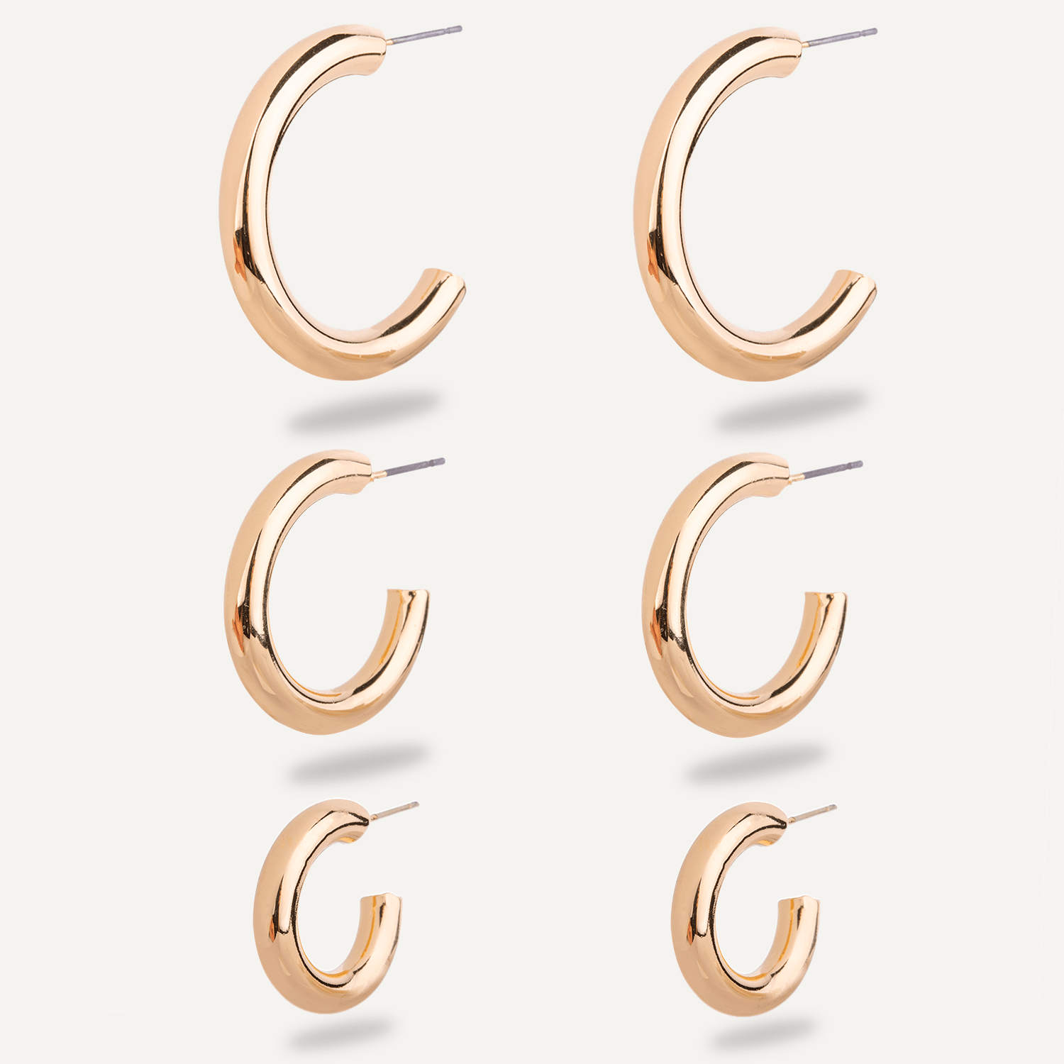 Alesha Gold Hoop Earring Set - D&X Retail