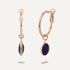 Lapis Circular Gold Lever Earrings - D&X Retail