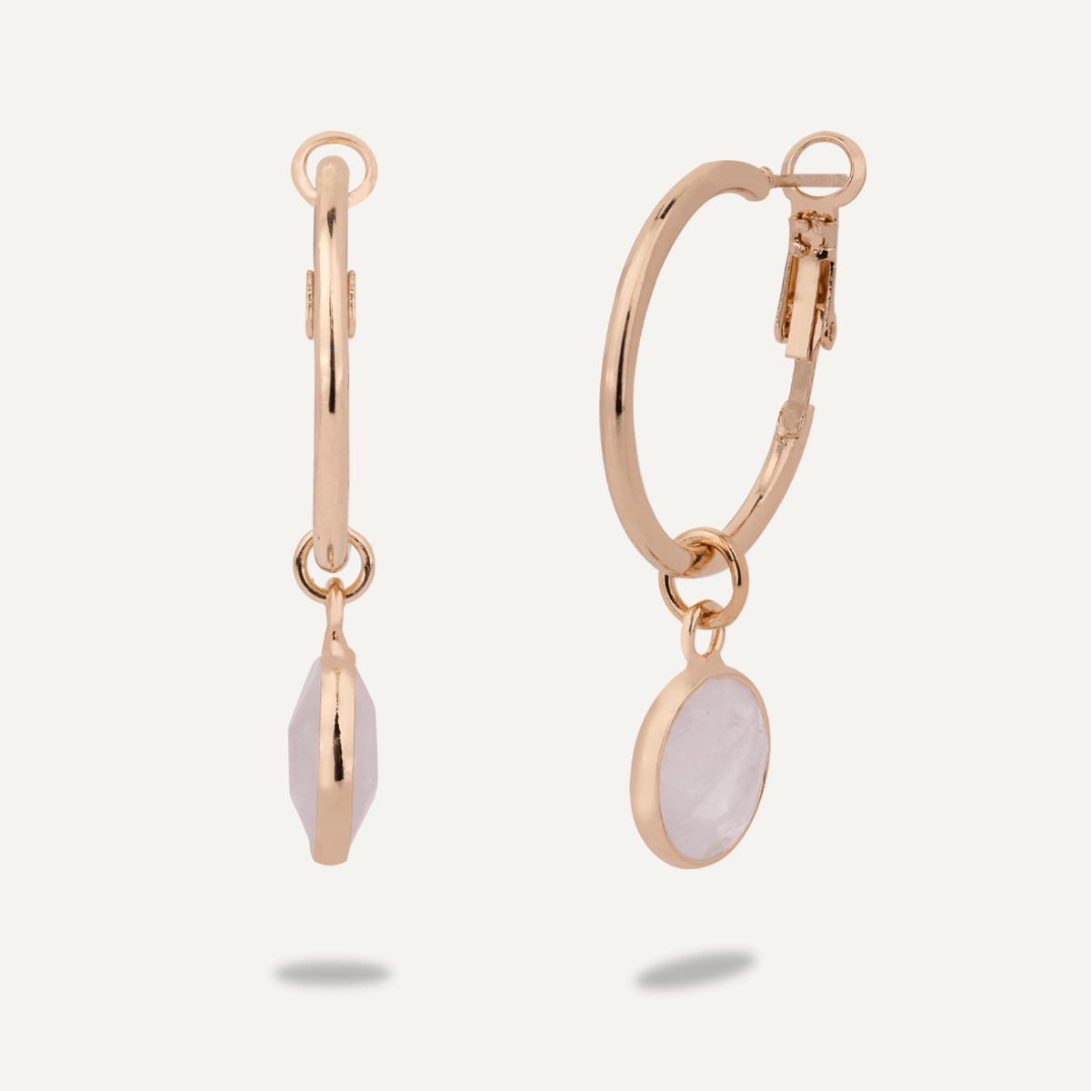 Moonstone Circular Gold Lever Earrings - D&X Retail