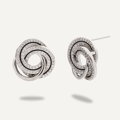 Silver Cubic Zirconia Spiral Studs - D&X Retail