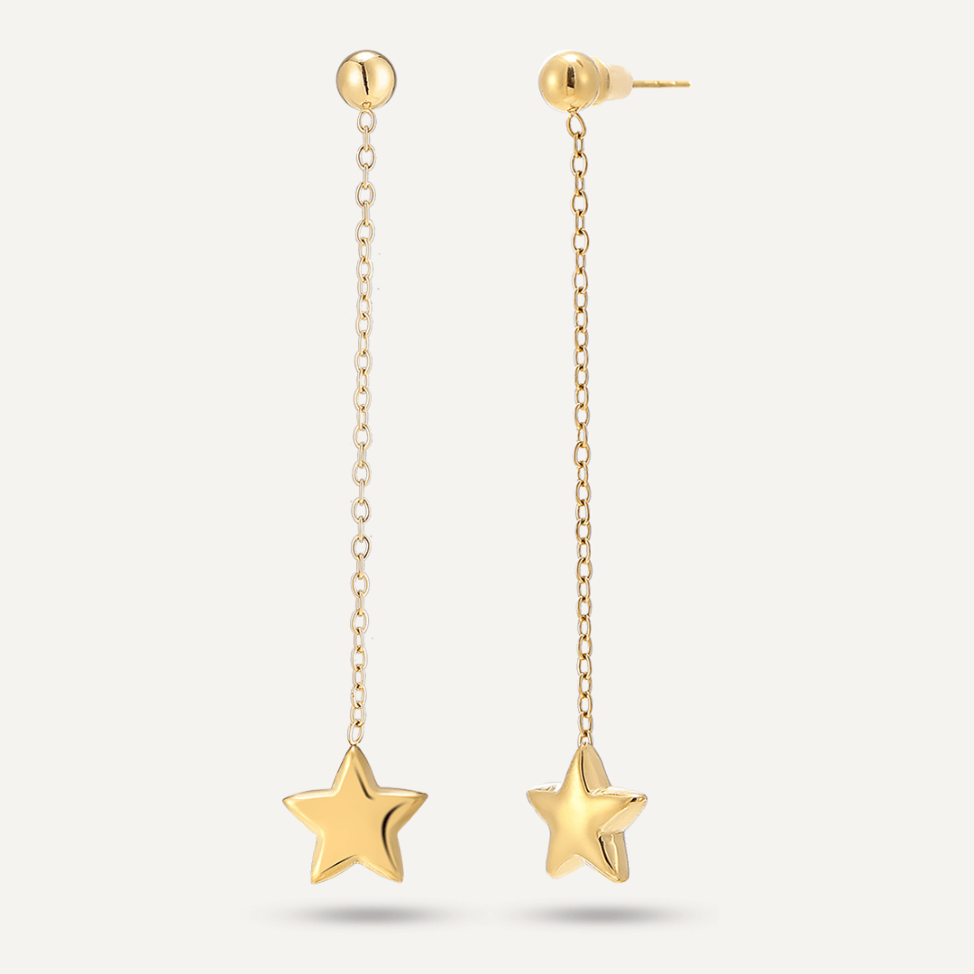 Star Post Earrings In Gold-Tone