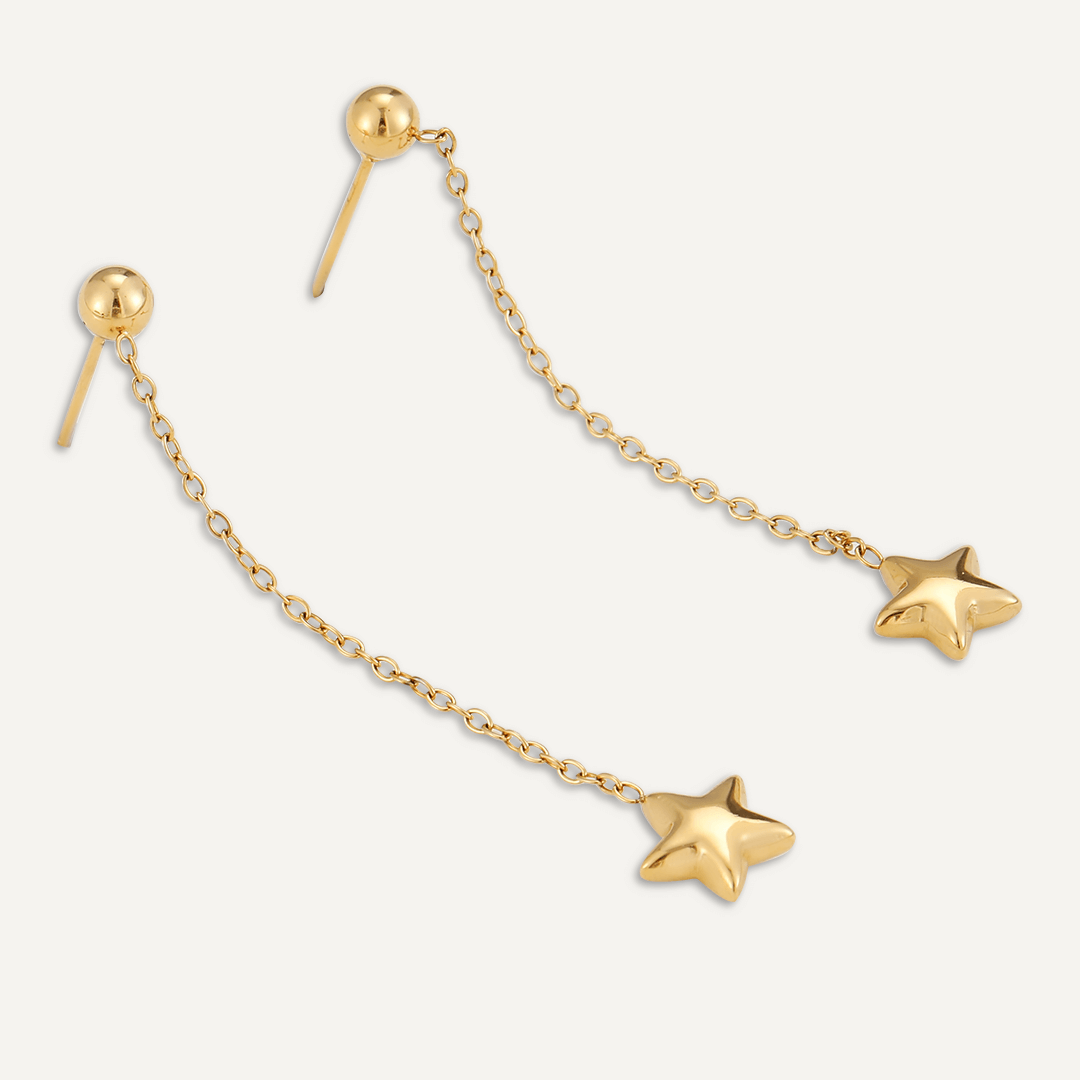 Star Post Earrings In Gold-Tone