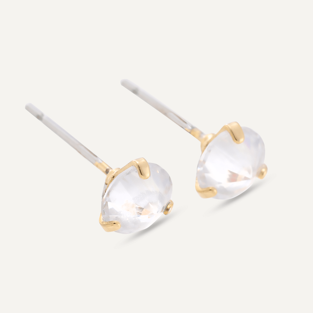 Elizabeth Crystal Stud Earrings In Gold-Tone