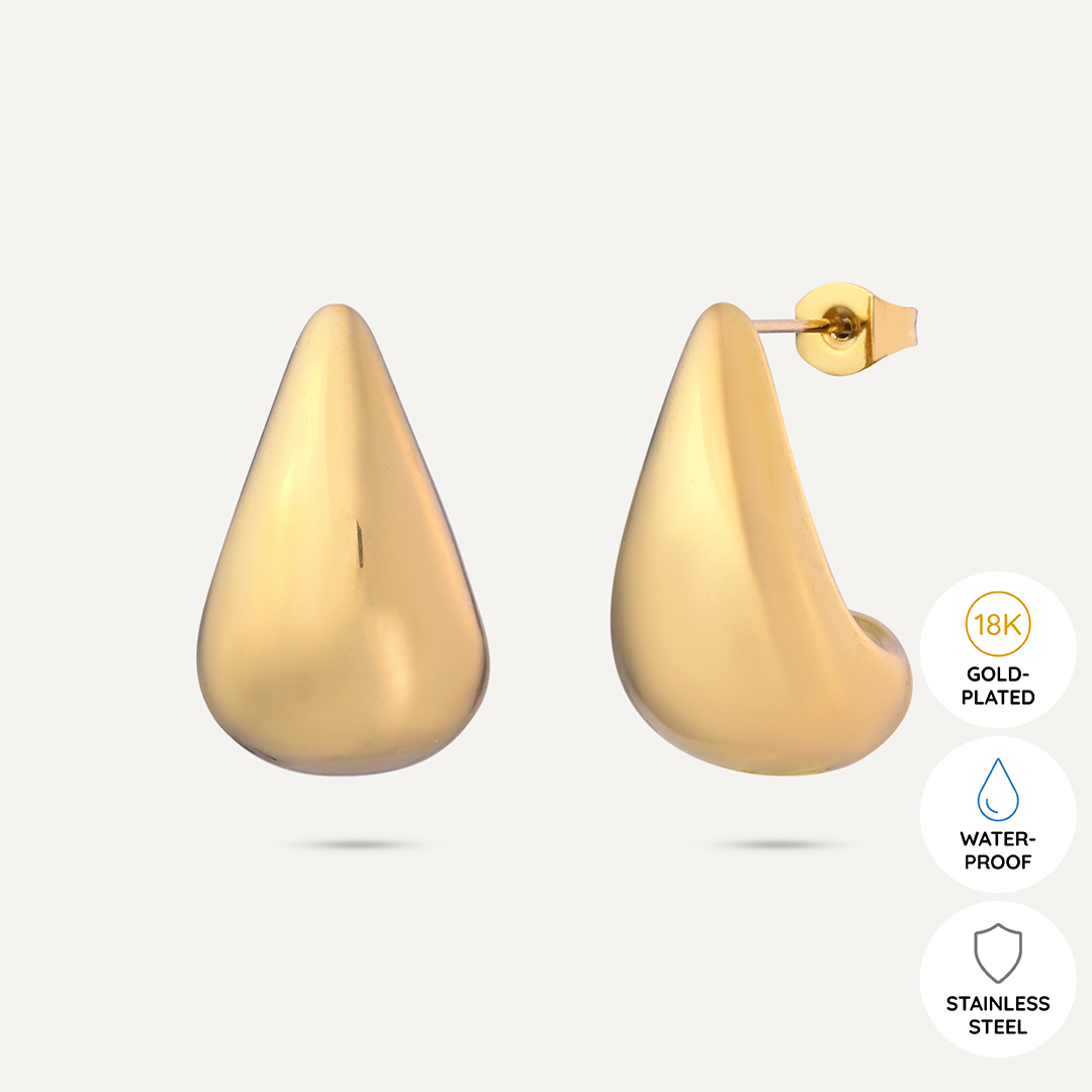 Vibes | Classic Drop Post Earrings | 18K Gold-Plated