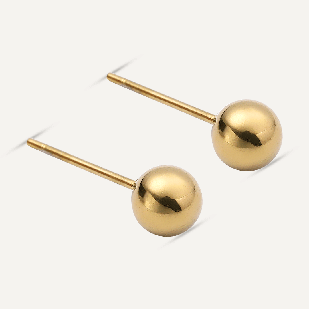 Vibes | Minimalist Ball Stud Earrings | 3 Pairs | 18K Gold-Plated